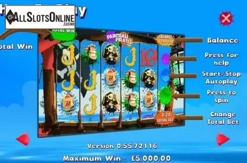 Paytable 3. Paintball Pirates from Games Warehouse