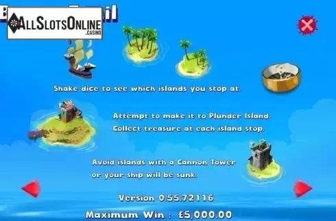Paytable 7. Paintball Pirates from Games Warehouse