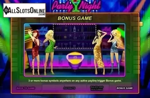 Paytable 3. Party Night (GamesOS) from GamesOS