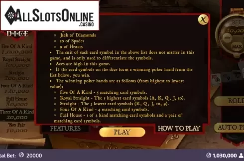 Rules 2. Pirate Dice from FunFair