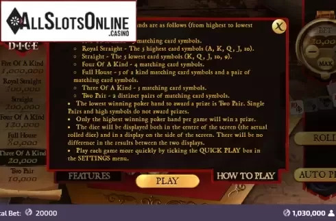 Rules 3. Pirate Dice from FunFair