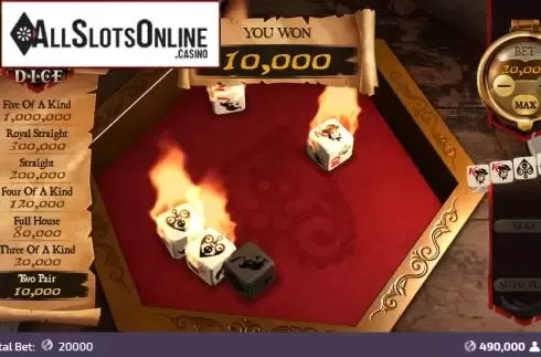 Win Screen. Pirate Dice from FunFair