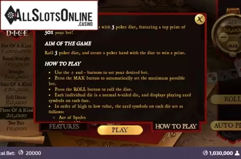 Rules. Pirate Dice from FunFair