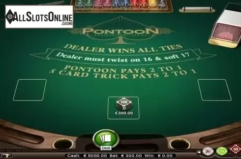 Game Screen. Pontoon Professional Series High Limit from NetEnt