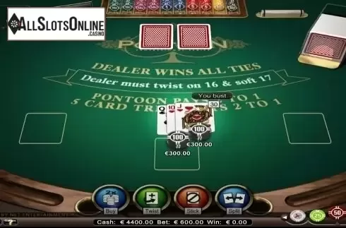 Game Screen. Pontoon Professional Series High Limit from NetEnt