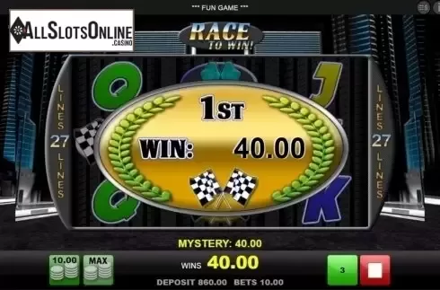 Mystery win screen 2. Race to Win from edict