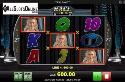 Win screen. Race to Win from edict