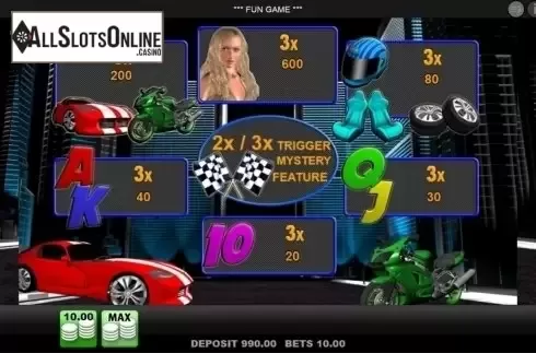 Paytable. Race to Win from edict