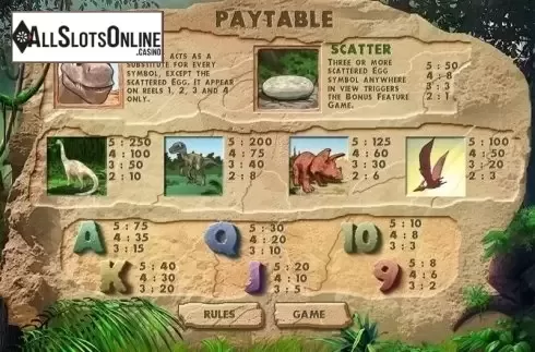 Paytable 1. Raptor Island from Bwin.Party