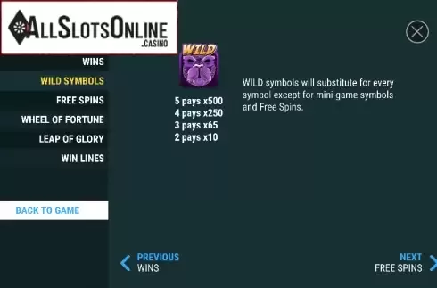Paytable 3. Reel Raiders from Slot Factory
