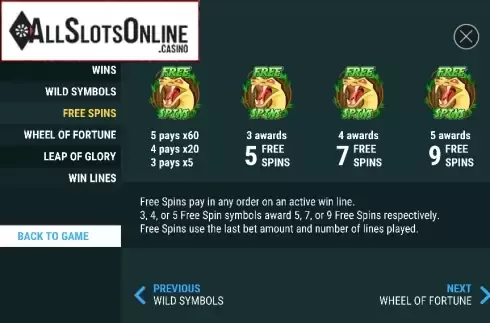 Paytable 4. Reel Raiders from Slot Factory