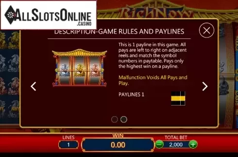 Paytable 2. Rich now from Dragoon Soft