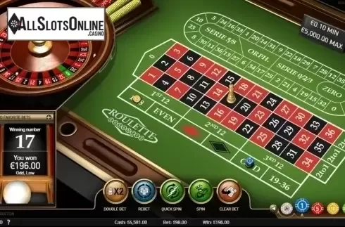 Game Screen. Roulette Advanced from NetEnt
