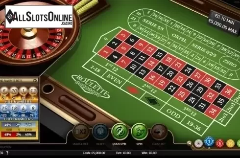 Game Screen. Roulette Advanced from NetEnt