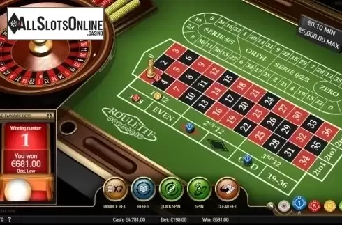 Game Screen. Roulette Advanced from NetEnt