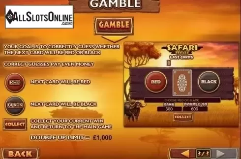 Paytable 3. Safari Heat from Playtech