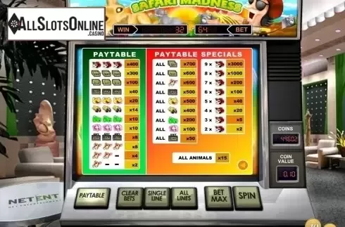 Screen4. Safari Madness from NetEnt