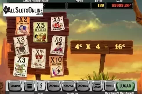 Bonus Game screen