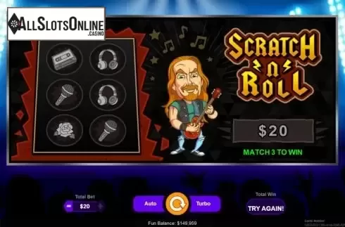 Scratch card game screen