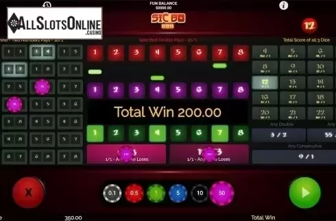 Game workflow 2. Sic bo 888 from 1X2gaming