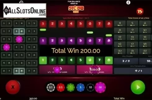 Game workflow 3. Sic bo 888 from 1X2gaming