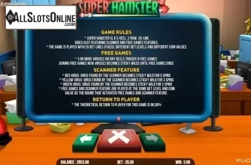 Rules. Super Hamster from Fugaso