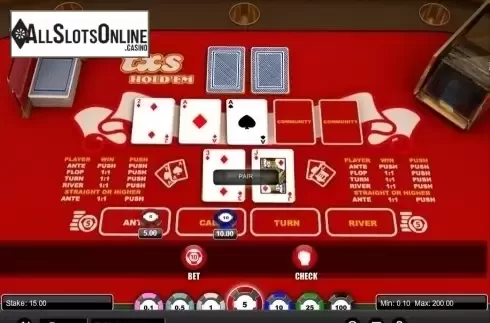 Game Screen. Texas Hold'em (1X2gaming) from 1X2gaming