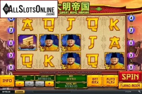 Reels screen. The Great Ming Empire from Playtech