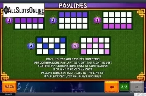 Paytable 3. The Great Ming Empire from Playtech