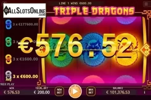 Win Screen. Triple Dragons (KA Gaming) from KA Gaming