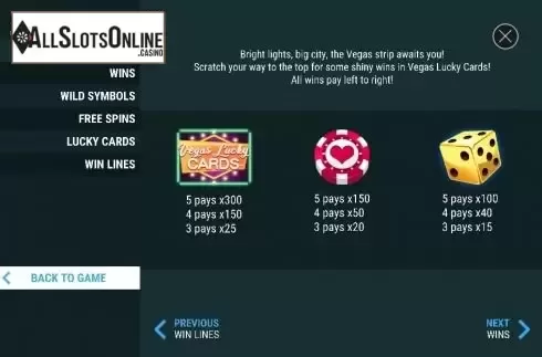 Paytable 1