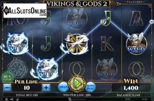 Extra Wild Feature. Vikings and Gods 2 15 Lines from Spinomenal