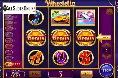 Bonus Game screen