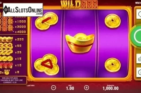 Game Workflow screen . Wild 888 from Booongo