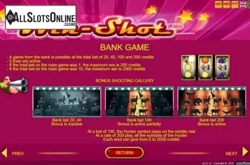 Features 2. Win Shot from Belatra Games