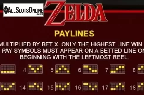 Paytable 1. Zelda from JDB168