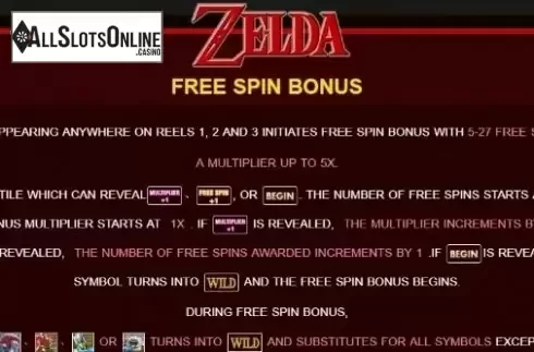 Paytable 3. Zelda from JDB168