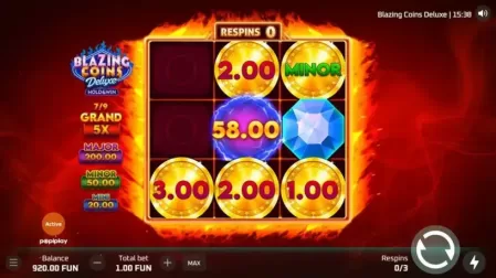 Blazing Coins Deluxe: Hold & Win slot screenshot 5
