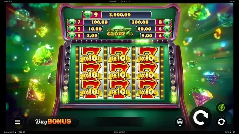 Emerald Glory 7s slot screenshot 1