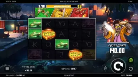 Ninjaz vs Narcos slot screenshot 1