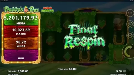 Paddy’s Pot Mega Moolah slot screenshot 3