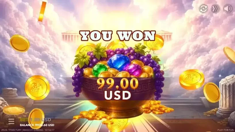 Zeus Titan Fury slot screenshot 