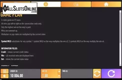 Game Rules screen