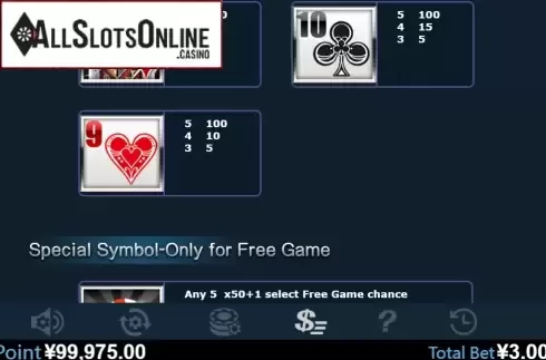 Paytable 3. 5 Dealers from Virtual Tech