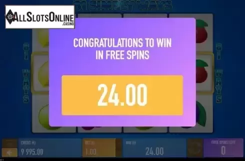 Win Free Spins screen