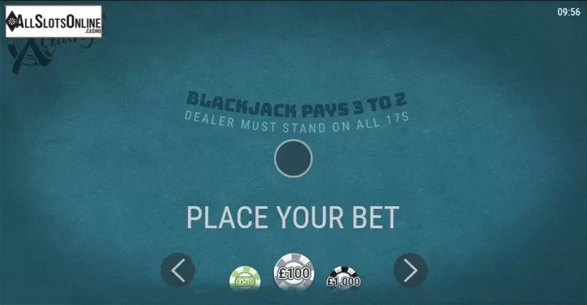 Reels screen. Blackjack X-Change from Slingo Originals