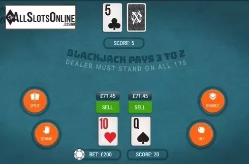 Game workflow. Blackjack X-Change from Slingo Originals