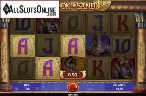 Win Screen 1. Book of Sand from Bet2Tech