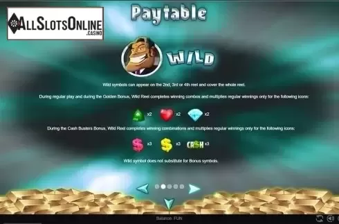 Paytable 2. Cash Busters from Espresso Games