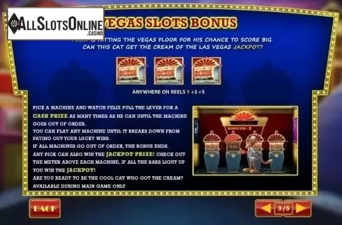 Paytable 3. Cat in Vegas from Playtech